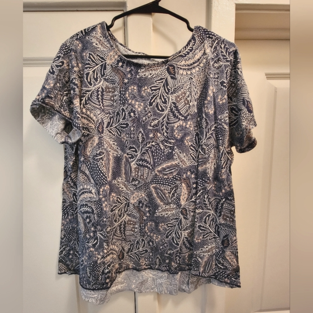 Pure Jill scoop neck elliptical tee